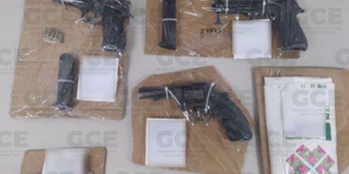GCE asegura armamento sustraído a la Policía Municipal de Villa de Ramos