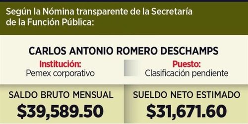 Oculta Deschamps cobros en Pemex