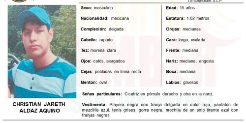 Fiscalía activa Alerta Ámber para localizar a menor de 15 años