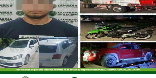 Guardia Civil Estatal y Sedena aseguran arsenal y vehículos robados en Charcas