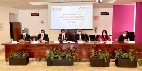 Firman INE SLP y Servicios de Salud convenio en materia de protección de la salud el día de la votación