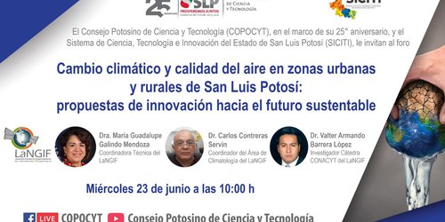 Promueve COPOCYT foro virtual sobre cambio climático