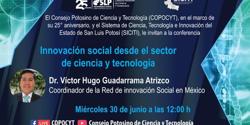 COPOCYT promueve conferencia virtual sobre innovación social