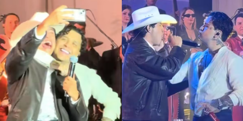 Christian Nodal le roba un beso a fan en pleno concierto y se vuelve viral