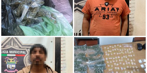 Detienen a dos personas con arma de fuego y 171 bolsas de droga en El Refugio