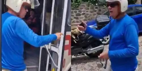 Exhiben a extranjero por detener el tráfico y explotar contra mexicanos en Chapala