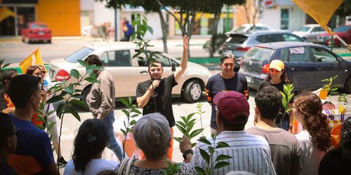 Gran respuesta de familias potosinas a la entrega de arbolitos de Candidatos de MC