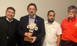 Dirigentes de camioneros SLP-Rioverde se reunieron con el líder nacional Napoleón Gómez Urrutia