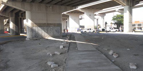 Avanzan obras de reacondicionamiento en la Glorieta del Distribuidor Juárez
