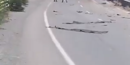 VIDEO: Explosión de pipa provoca cierre total de la carretera Nacional en Linares, Nuevo León