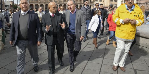 Encabeza Gobernador Juan Manuel Carreras simulacro en Palacio de Gobierno