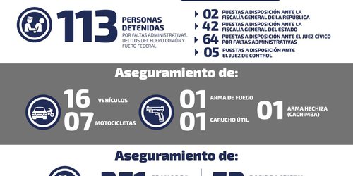 Detuvieron a 44 personas por diversos delitos  el fin de semana