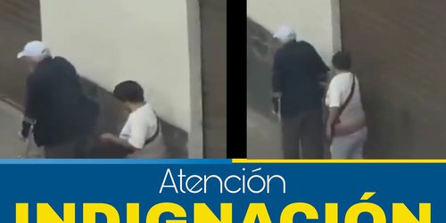 Mujer roba cartera a adulto mayor con muletas en plena calle