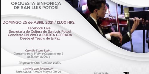 Saint-Saëns y Beethoven en concierto virtual de la OSSLP