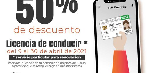 Descuentos en renovación de licencia ofrece la app SLP Finanzas