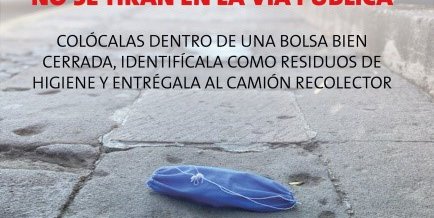 Recomienda SEGAM disposición adecuada de cubrebocas