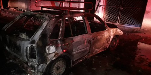 Hallan abandonado Pointer incendiado en San Marcos