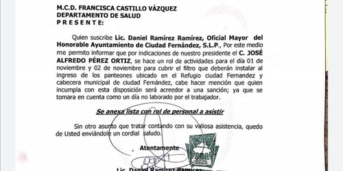 Obligarán a personal de Salud a trabajar el 1 y 2 de noviembre