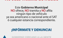 Advierte Ayuntamiento por fraudes en legalización de vehículos