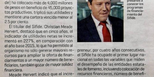 SIFIDE logra solidez financiera en el Gobierno de JM Carreras: El Economista