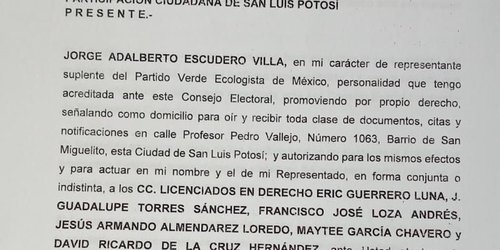 Denuncia el PVEM a Octavio Pedroza ante el CEEPAC