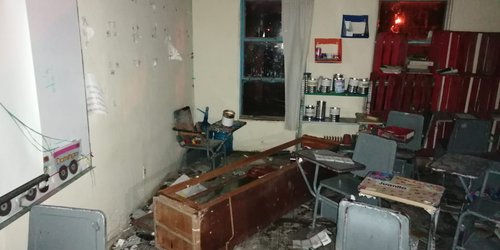 Tromba causa grandes destrozos en escuela de Cerritos