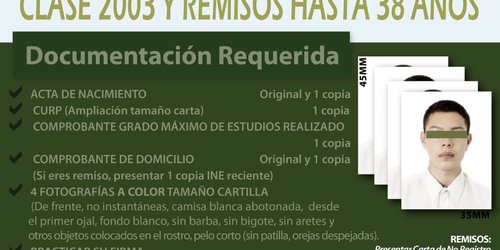 Convocan a jóvenes clase 2003 a tramitar su Cartilla del Servicio Militar