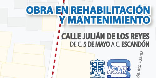 Cerrarán la calle Reyes por trabajos del Organismo de Agua Potable