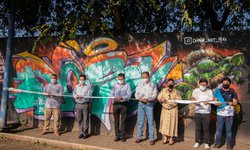 Inauguran mural Conexión Grafiti en campo Ferrocarrilero