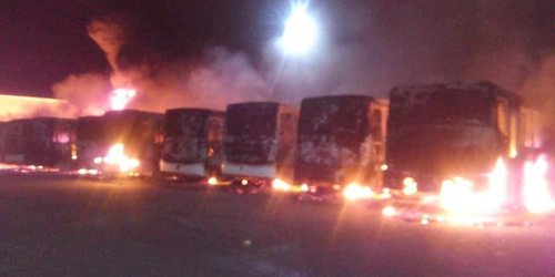 Se queman 16 autobuses Vencedor en Ciudad Valles