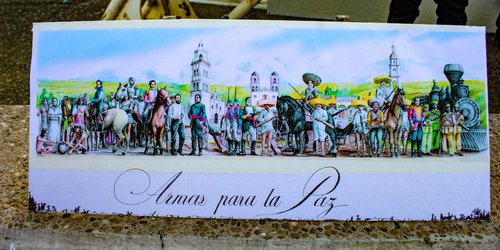Inicia mural "Armas para la paz" en el parque Ferrocarril