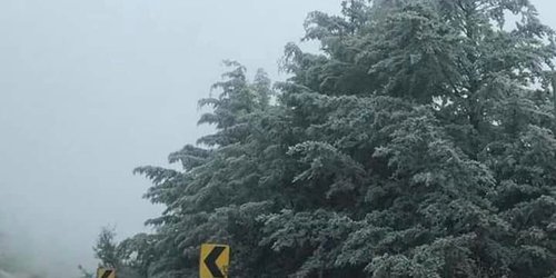 Ligera nevada en zona de Las Rusias y Valle de los Fantasmas