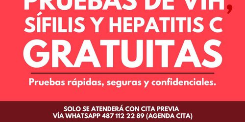 Habrá pruebas gratuitas de VIH, sífilis y hepatitis C este fin de semana en CDFDZ