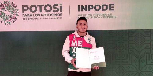 Con apoyo de INPODE, joven potosino acudirá a campeonato de Halterofilia en Bogotá