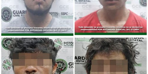 Detienen a cuatro personas armados con cuchillos