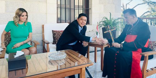 Gobernador visita a patriarca de Iglesia Católica Maronita en Líbano