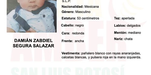 Fiscalía activa Alerta Ámber para localizar a niño de 6 meses
