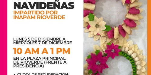 DIF Rioverde invita a talleres de elaboración de coronas de navidad, estandartes, piñatas y pintura