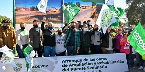 Arranca Gallardo ampliación y rehabilitación del puente Seminario