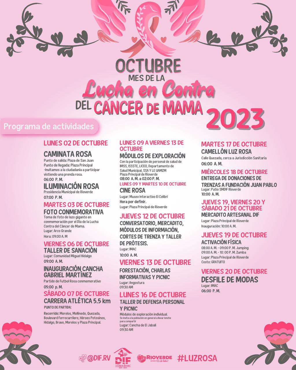 Dif Rioverde Presenta Su Calendario De Actividades De La Campa A Luz