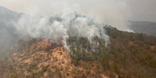 70 por ciento de control el incendio forestal de Santa María del Rio