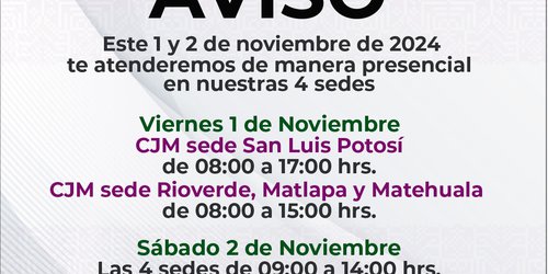 Gobierno del Estado mantendrá apoyo a las potosinas el 1 y 2 de Noviembre