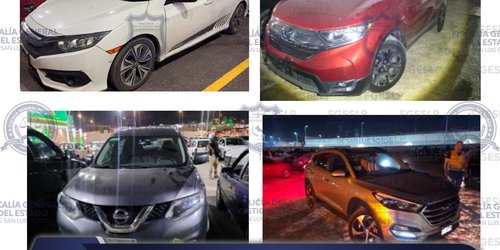 FGESLP asegura automóviles durante las acciones permanentes que efectúa en la Fenapo