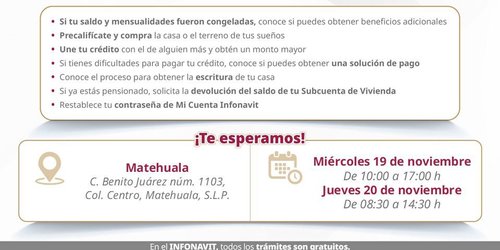 Infonavit realizará brigada de promoción y servicio en Matehuala