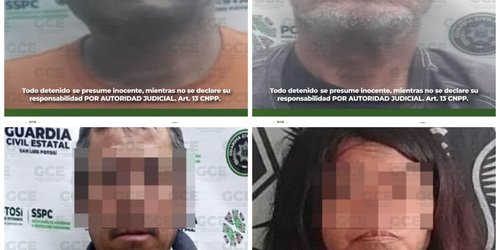 Detienen a tres hombres y una mujer por violencia contra sus familiares