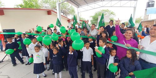 Inaugura Alcalde Urbiola techo en primaria "Irene Martínez"