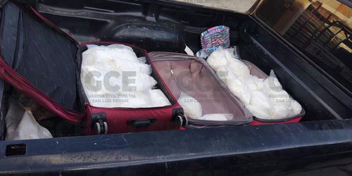 Histórico aseguramiento de 50 kilos de "cristal" en la col. Jacarandas de SLP