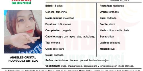 Desaparece adolescente en Santa María del Río