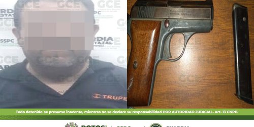 Detienen a sujeto por amenazas y portación de arma de fuego