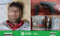 Detienen a hombre armado, con casi 100 mil pesos